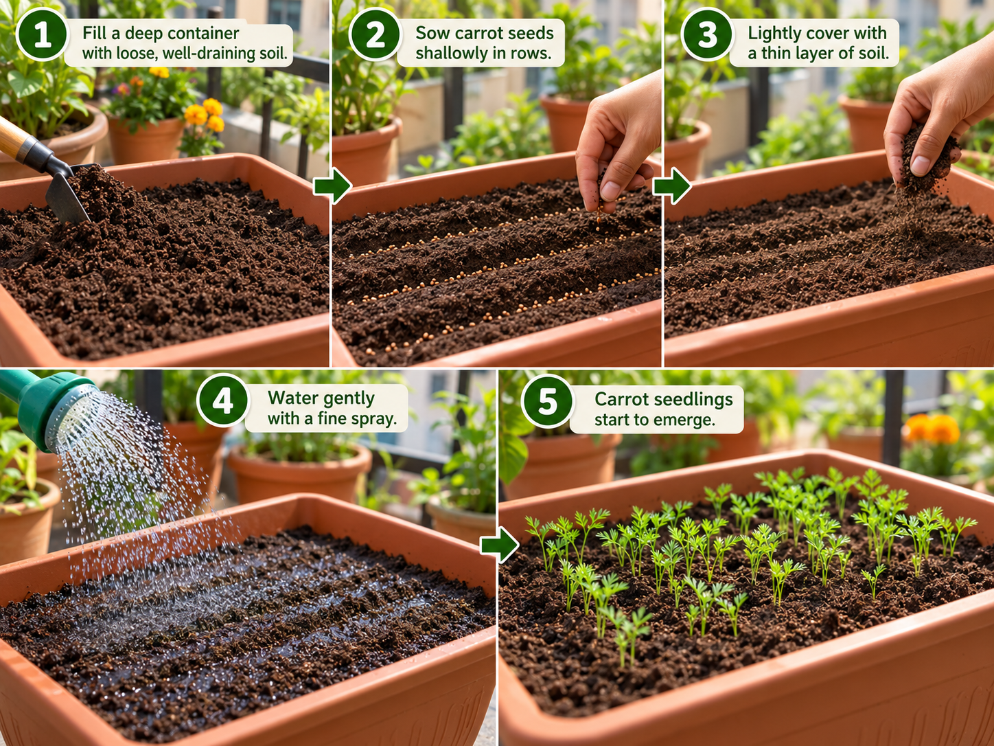 Step-by-step guide to growing carrots from seed at home
