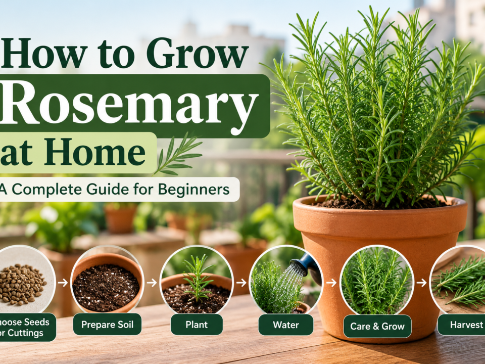 How to grow rosemary at home in a pot, with steps for planting, watering, plant care and harvesting